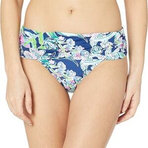 NWT Lilly Pulitzer Lagoon Sarong Hipster Bikini Bottom in Deep Sea Navy
